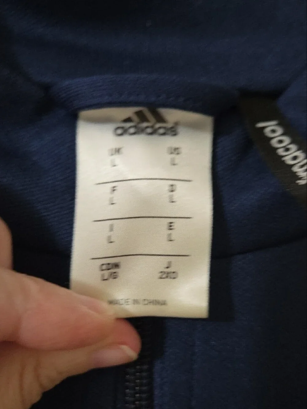 adidas Navy and White Lightweight Track Jacket